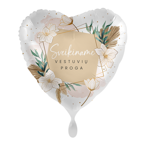 vestuvės vestuvių balionas balionai su lietuvišku užrašu balta širdelė