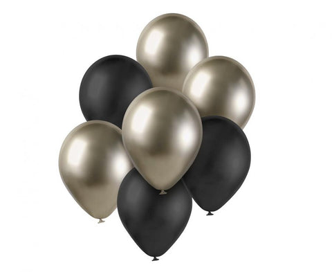 balionai balionų rinkinys juoda auksinė šampano spalva