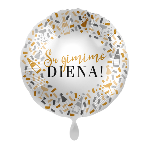 Folinis balionas su lietuvišku užrašu "SU GIMIMO DIENA"