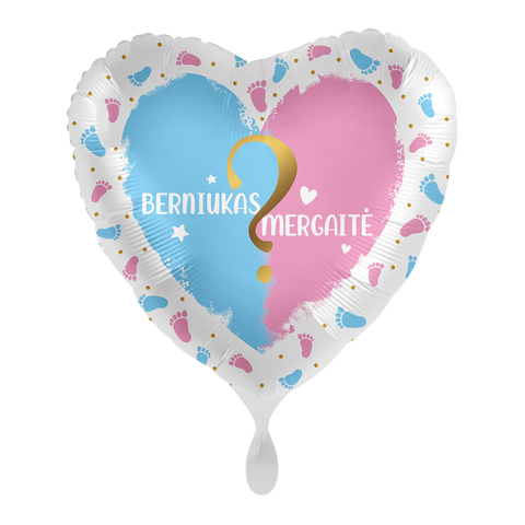 balionai balionas širdelė kūdikio lyties atskleidimo šventė gender reveal berniukas mergaitė balionas su lietuvišku užrašu