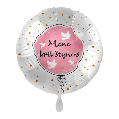 balionas balionai krikštynos krikštynų balionai su lietuvišku užrašu spauda rožinis