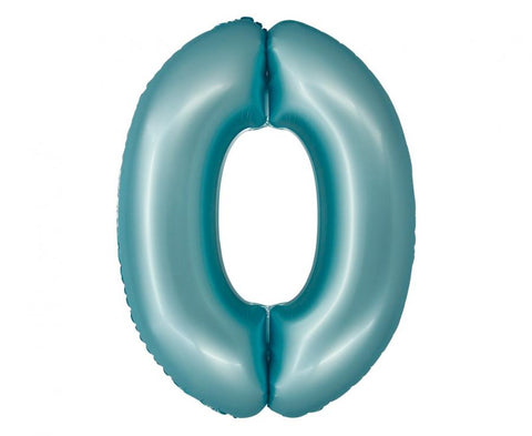 Matiniai mėlyni foliniai balionai skaičiai nuo 0 iki 9 helio balionai