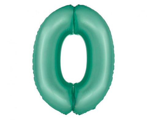 Matiniai žali mėtiniai mėtinės spalvos foliniai helio balionai skaičiai 0 1 2 3 4 5 6 7 8 9
