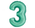 Matiniai žali mėtiniai mėtinės spalvos foliniai helio balionai skaičiai 0 1 2 3 4 5 6 7 8 9
