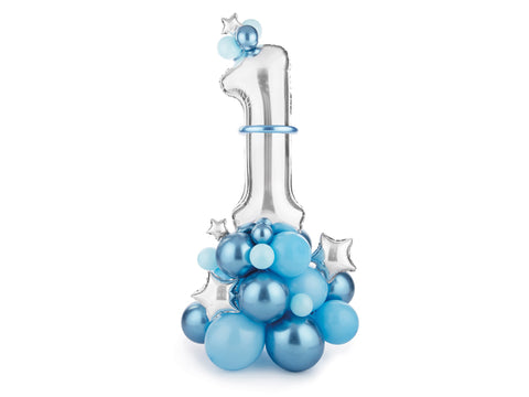 balionai balionas balionų rinkinys dekoracija pirmas gimtadienis mėlyna berniukas 1