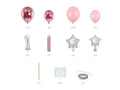 balionai balionas balionų rinkinys dekoracija pirmas gimtadienis rožinė mergaitė 1