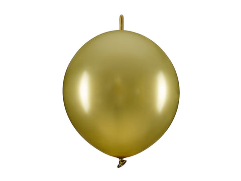 Aukso spalvos rišami balionai (linking)
