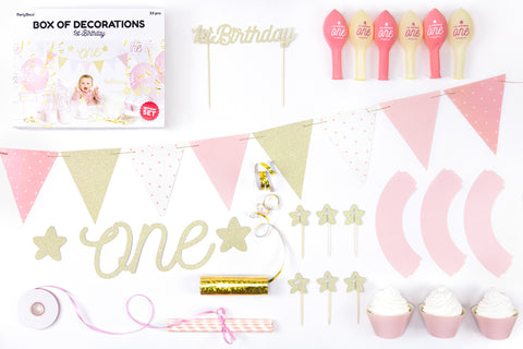 dekoracijos dekoracijų rinkinys pirmas gimtadienis mergaitė