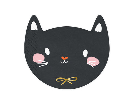 vienkartinės servetėlės juodas katinas helovynas