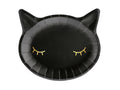 juodos vienkartinės lėkštės katinas helovynas gimtadienis