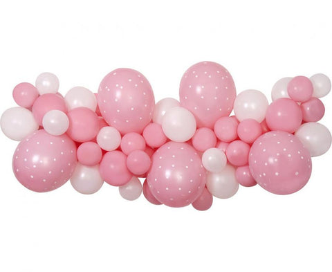 rožinė balionų girlianda