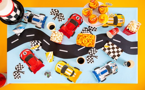 Race car party servetėlės su šachmatinėmis vėliavėlėmis, 12 vnt.