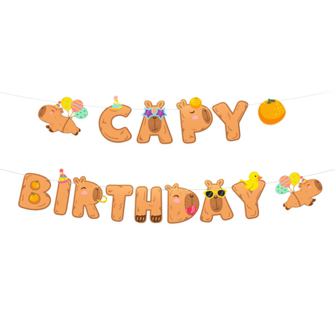 Gimtadienio girlianda „Kapibara – Capy Birthday“, 210 cm

Dviejų dalių kapibarų gimtadienio girlianda su spalvingomis raidėmis