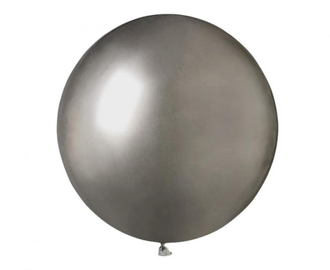 blizgūs blizgantys balionai grafito sidabro spalvos