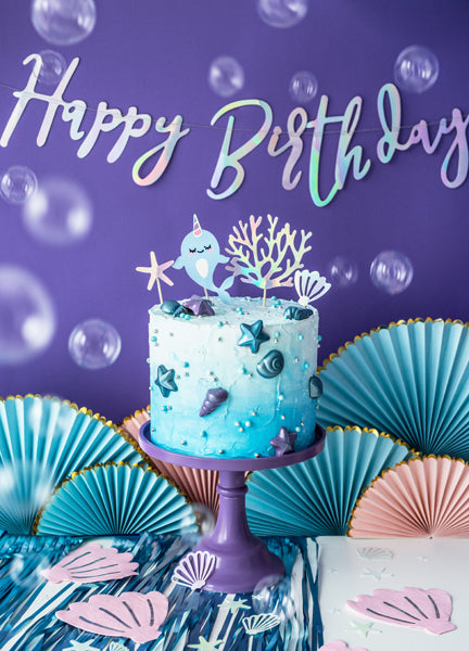 gimtadienio torto kekskukų papuošimai jūros tema