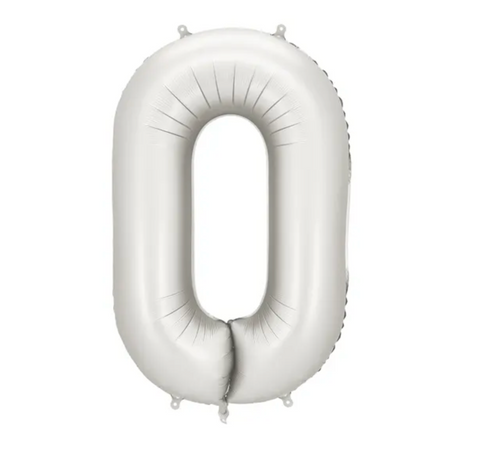 Matte silver foil balloons numbers 0 to 9