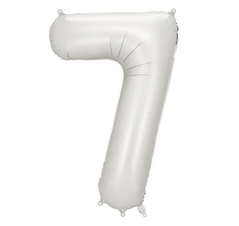 Matte silver foil balloons numbers 0 to 9