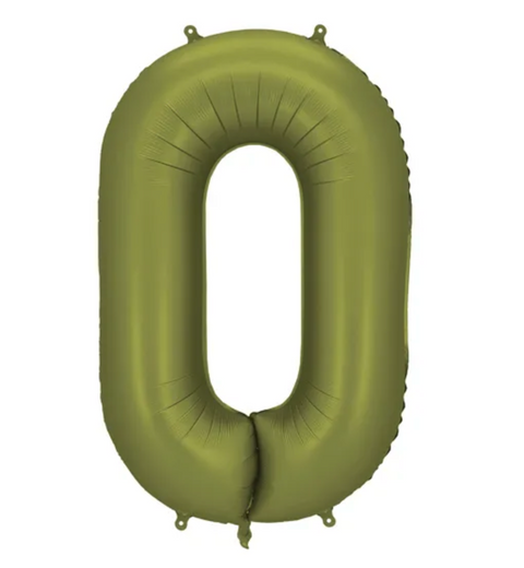 Matte green foil balloons numbers 0 to 9