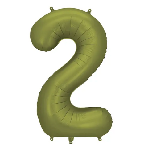 Matte green foil balloons numbers 0 to 9