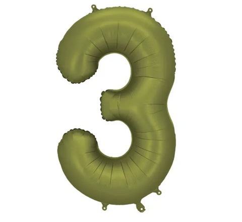 Matte green foil balloons numbers 0 to 9