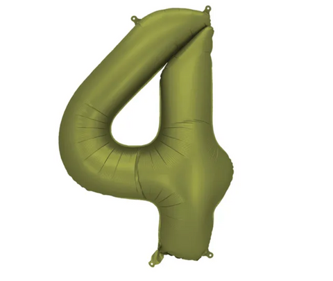 Matte green foil balloons numbers 0 to 9