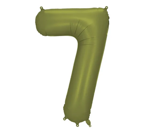 Matte green foil balloons numbers 0 to 9