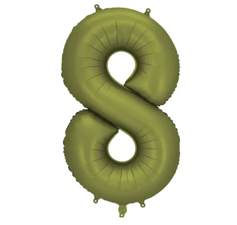 Matte green foil balloons numbers 0 to 9