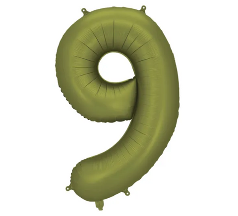 Matte green foil balloons numbers 0 to 9