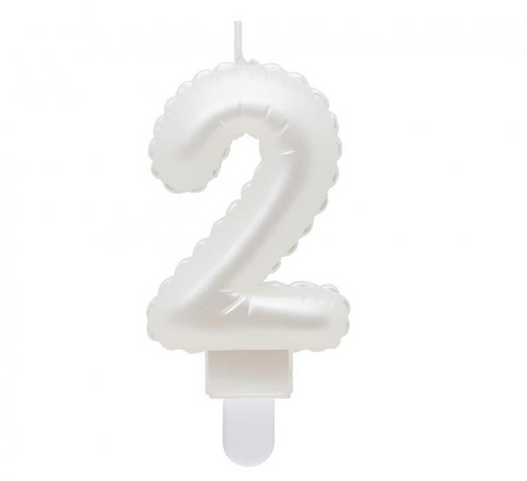 Gimtadienio žvakutės skaičiai - perlo baltumo