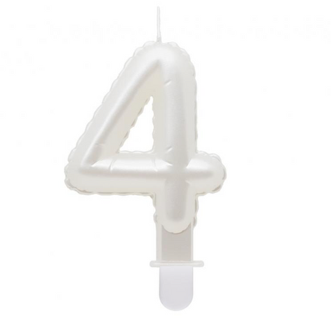 Gimtadienio žvakutės skaičiai - perlo baltumo