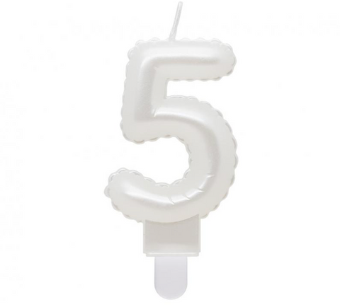 Gimtadienio žvakutės skaičiai - perlo baltumo