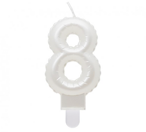 Gimtadienio žvakutės skaičiai - perlo baltumo