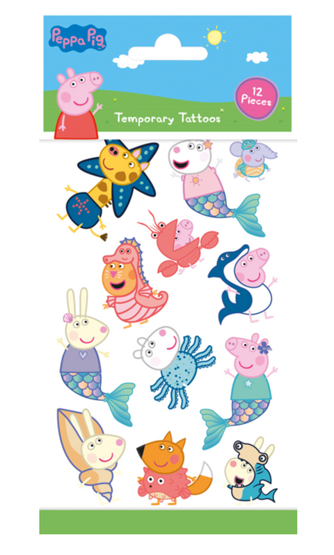 Laikinos Peppa pig kiaulyte pepa tatuiruotės vaikams – spalvingi personažai