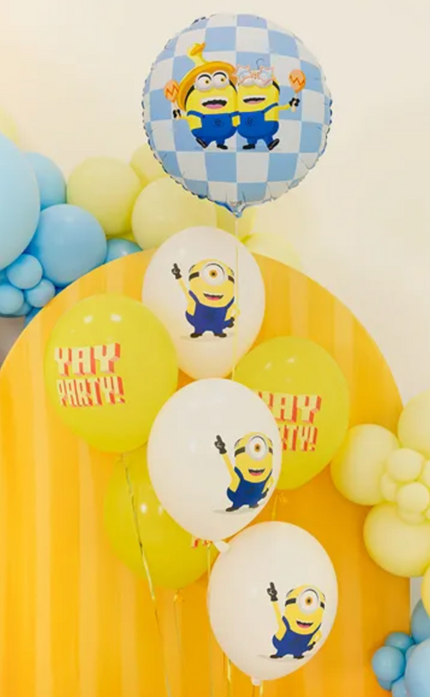 Apvalus Minions folinis balionas vaikų šventei