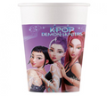 K-POP DEMON HUNTERS popieriniai puodeliai, 200 ml, 8 vnt., su spalvingu teminiu dizainu, skirti gimtadieniams ir vakarėliams.