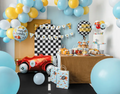 Folinis balionas Happy Birthday su lenktynių motyvais 35 cm
Apvalus šviesiai mėlynas gimtadienio balionas su automobilių tema
Racing tematikos Happy Birthday folinis balionas