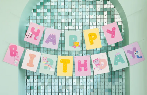Gabby's Dollhouse gimtadienio dekoracija Happy Birthday