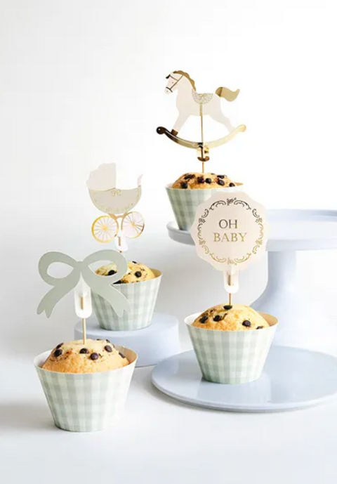 Baby Shower keksiukų formelės ir dekoratyviniai smeigtukai
Oh Baby keksiukų dekoracijos kūdikio sutiktuvėms