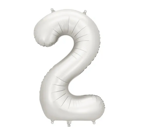 Matte silver foil balloons numbers 0 to 9