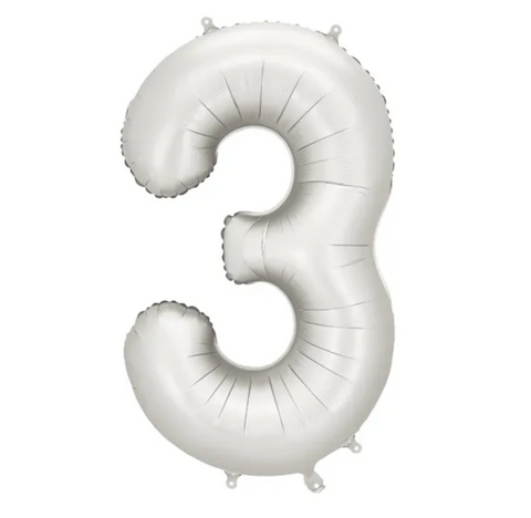 Matte silver foil balloons numbers 0 to 9