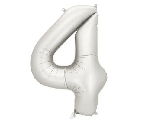Matte silver foil balloons numbers 0 to 9