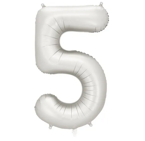Matte silver foil balloons numbers 0 to 9