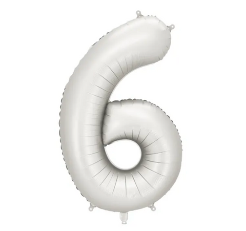Matte silver foil balloons numbers 0 to 9