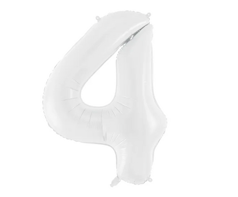 Baltos spalvos foliniai balionai skaičiai nuo 0 iki 9