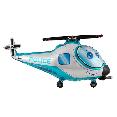 Folinis balionas „Policijos sraigtasparnis“, apie 94 cm
